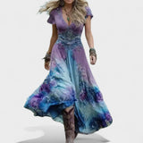 Jasmina - Cvetna obleka prilagojena in zračna