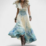 Jasmina - Cvetna obleka prilagojena in zračna