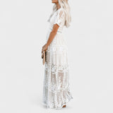 Marinka - Dolga Boho Čipkasta Obleka