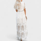 Marinka - Dolga Boho Čipkasta Obleka