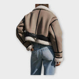 Usnjena jakna z podlogo in pasom