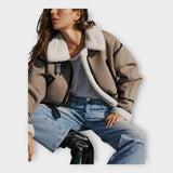 Usnjena jakna z podlogo in pasom