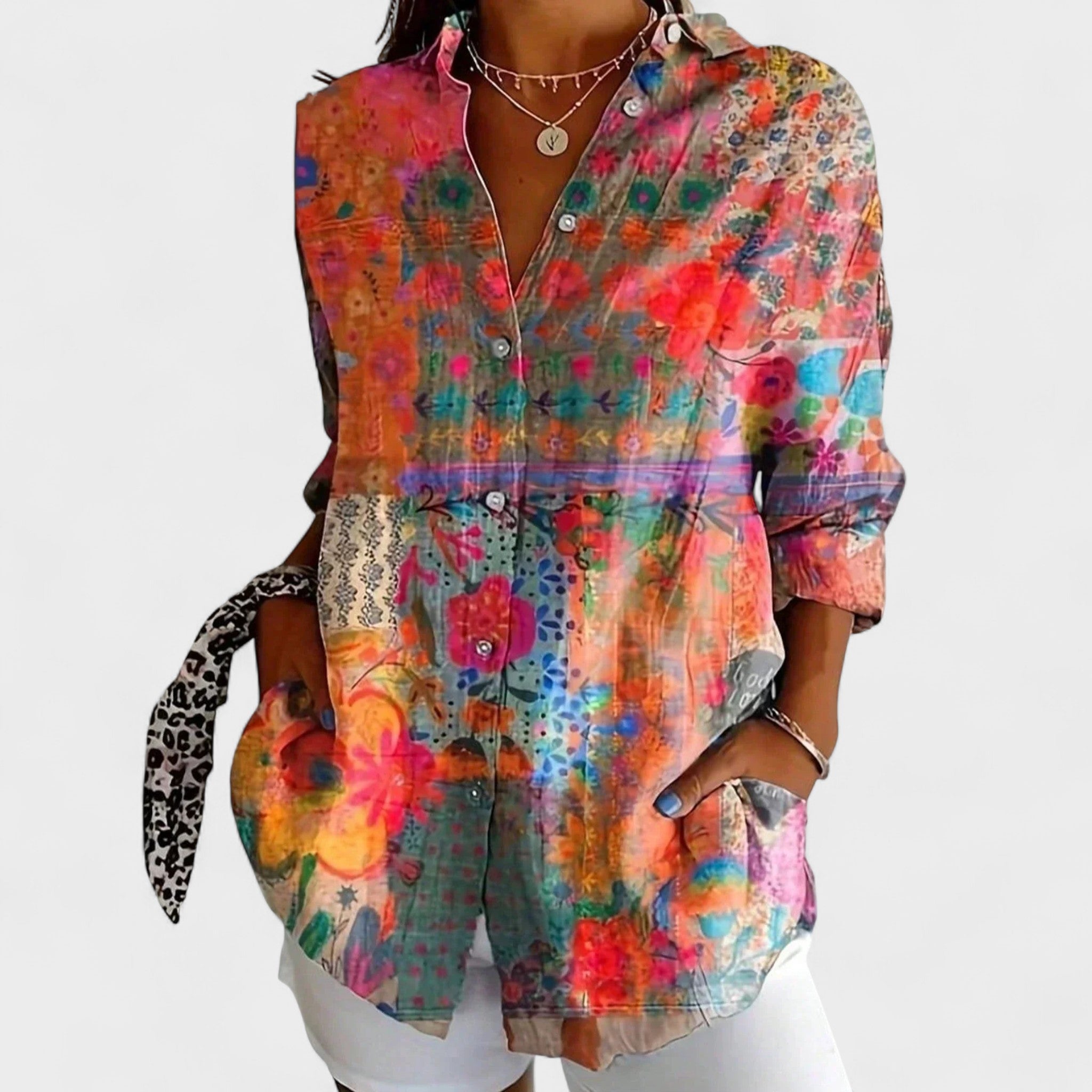 Antonija - Bluza z Barvitim Vzorcem