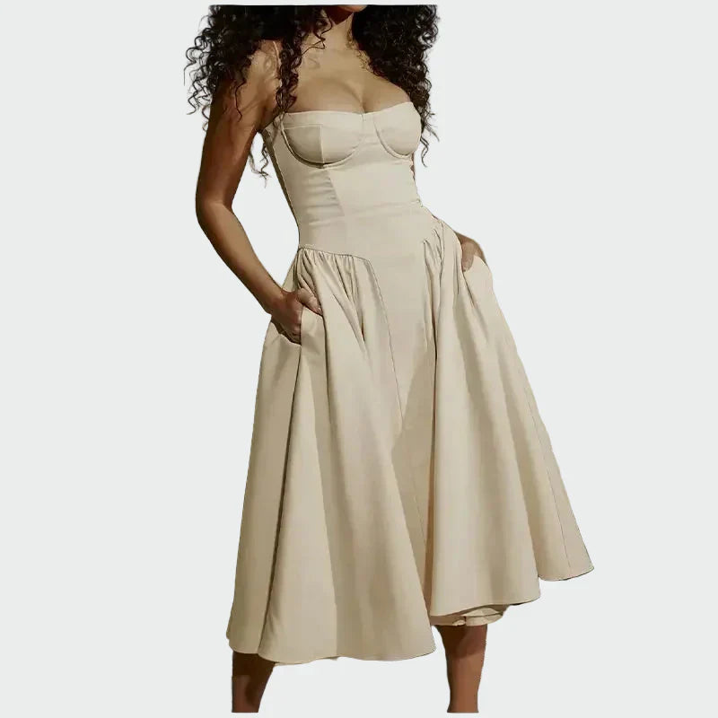 Saten Maxi Obleka z Tankimi Naramnicami