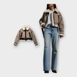 Usnjena jakna z podlogo in pasom