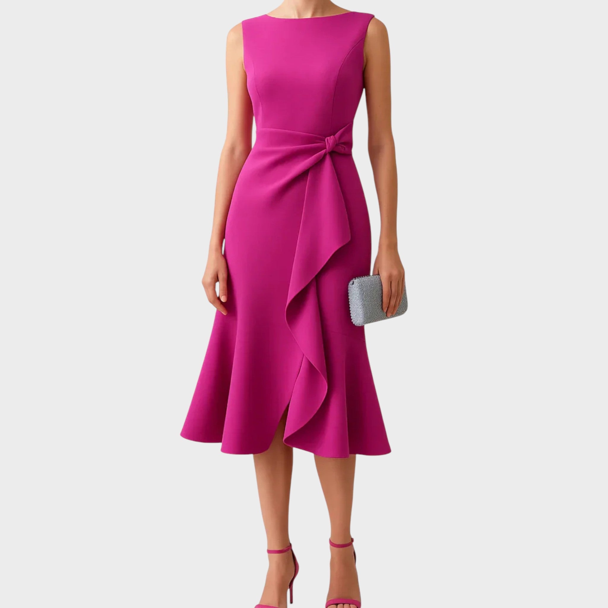 Antonija – Elegantna večerna obleka z detajlom mašne