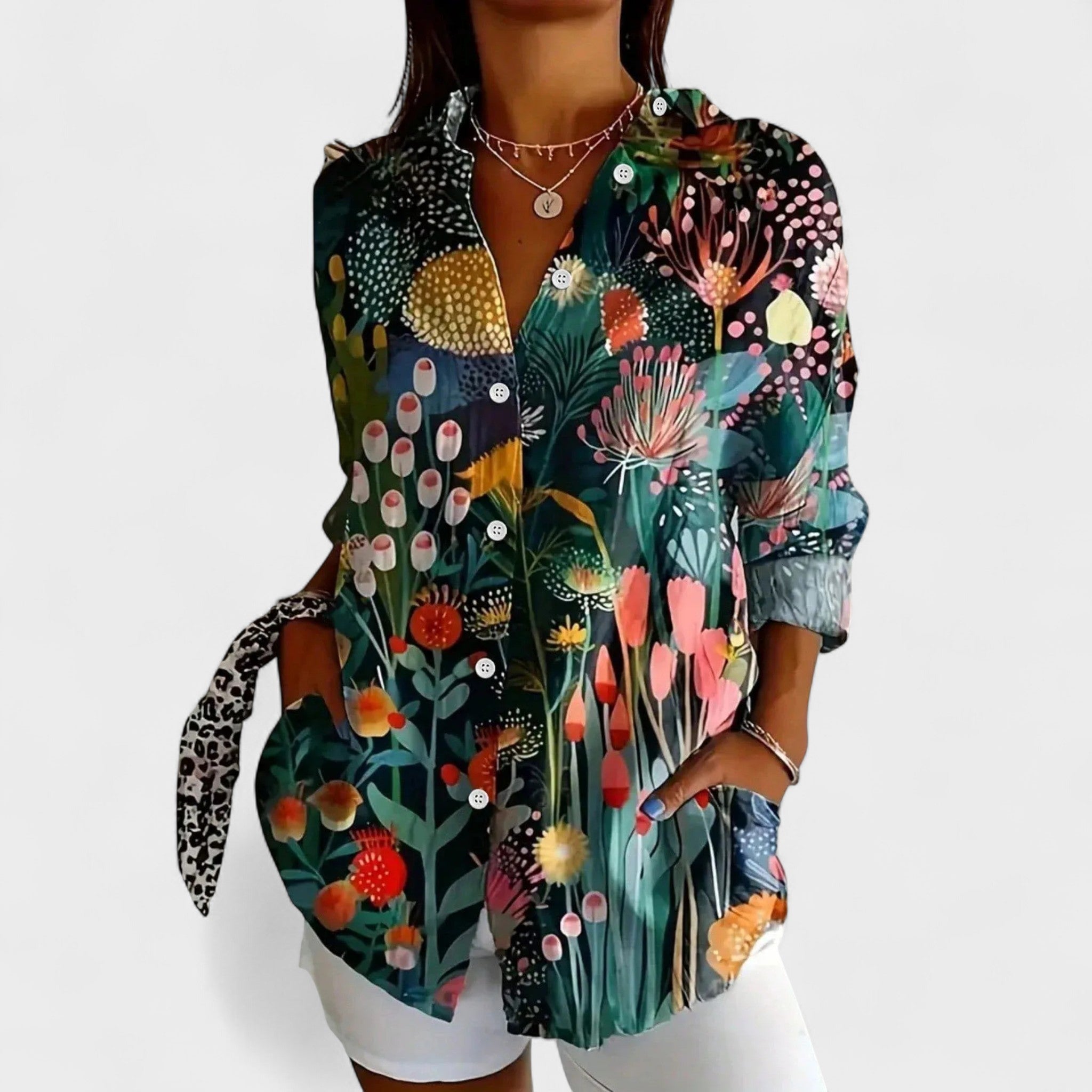 Antonija - Bluza z Barvitim Vzorcem