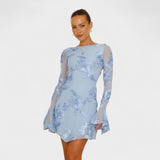 Julia - Obleka z cvetnim šarmom