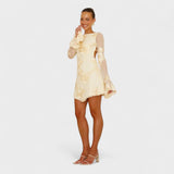 Julia - Obleka z cvetnim šarmom