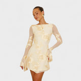 Julia - Obleka z cvetnim šarmom