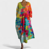 Jelena - Barvita obleka s potiskom