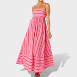 Isabel - Dolga obleka s črtami