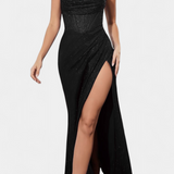 Ines Morska Haljina s Korzetom in Spageti Naramenicami