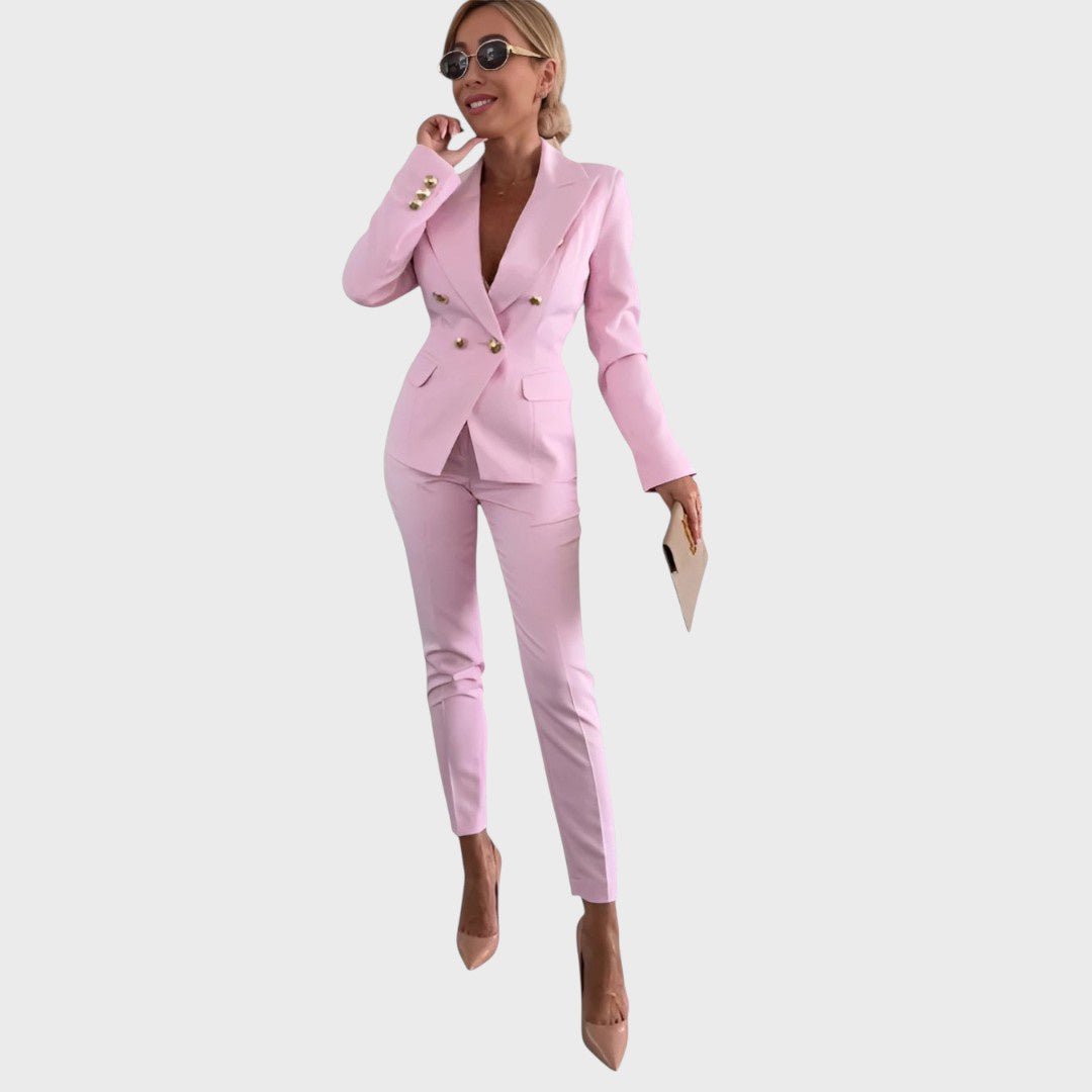 Božena - Dvoredno obleko s strukiranim krojem