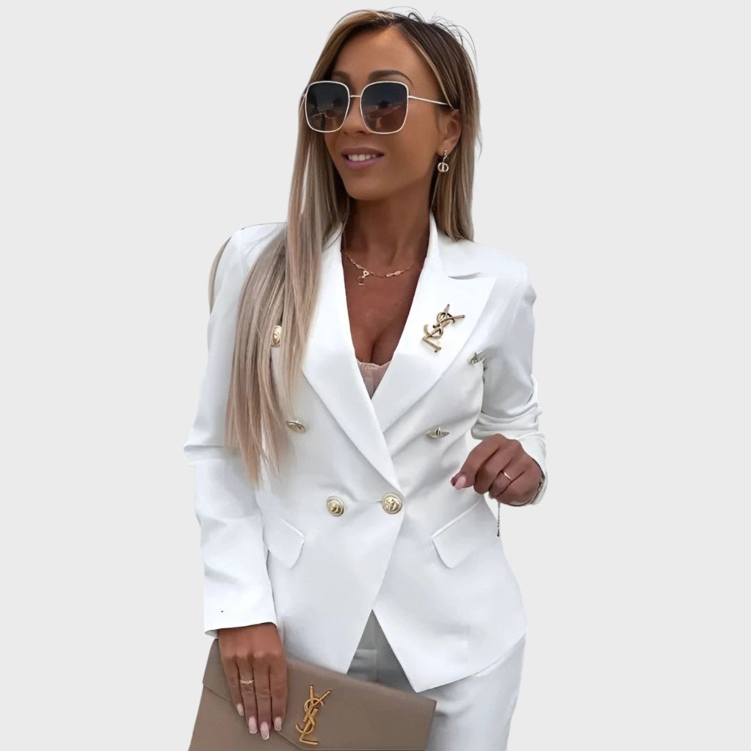 Božena - Dvoredno obleko s strukiranim krojem