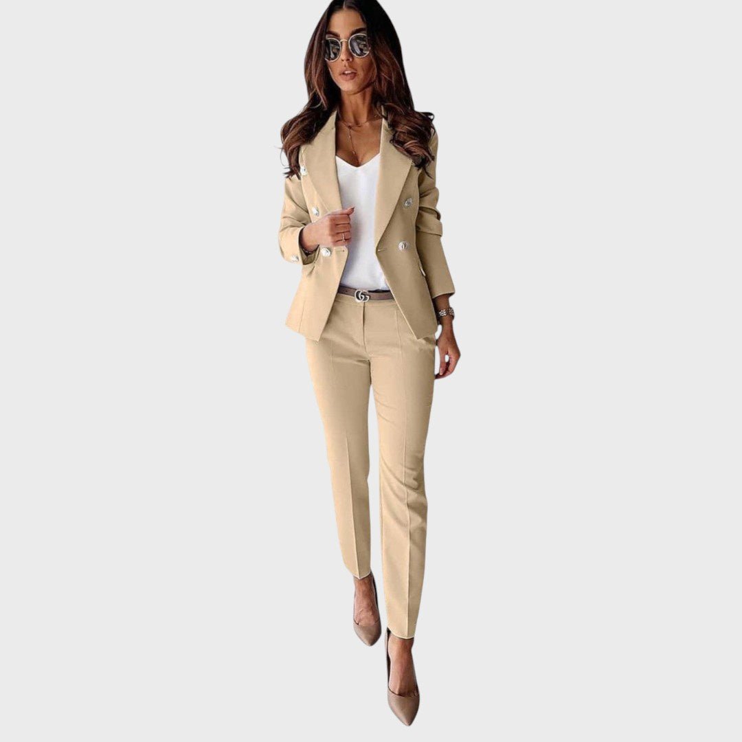 Božena - Dvoredno obleko s strukiranim krojem