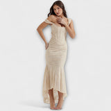 Dolga Obleka z Elegantnim in Izpopolnjenim Korsetom