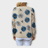 Pleteni Pulover z Čipkastimi Detajli