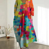 Jelena - Barvita obleka s potiskom