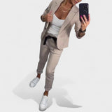 Nika – Prilagojen komplet: mehak sako in široke hlače