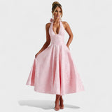 Julieta – Midi obleka s halter izrezom