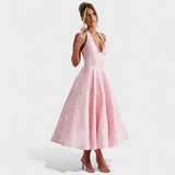 Julieta – Midi obleka s halter izrezom