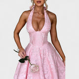 Julieta – Midi obleka s halter izrezom