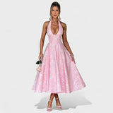 Julieta – Midi obleka s halter izrezom