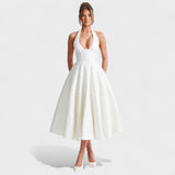 Julieta – Midi obleka s halter izrezom