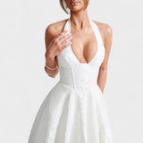 Julieta – Midi obleka s halter izrezom