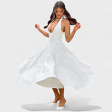 Julieta – Midi obleka s halter izrezom