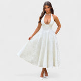 Julieta – Midi obleka s halter izrezom