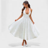 Julieta – Midi obleka s halter izrezom