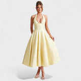 Julieta – Midi obleka s halter izrezom