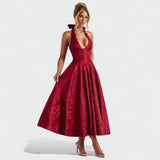 Julieta – Midi obleka s halter izrezom