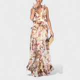 Isabela - Dolga cvetna obleka