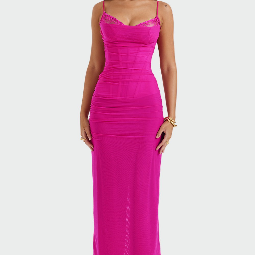 Auri | Drapirana obleka iz tila