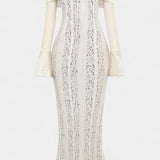 Josipa Maxi Obleka z Odkritimi Rameni iz Čipke