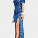 Renata Haljina Sirena brez naramnic s bleščicami