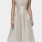 Dragana Dolga Obleka z Vezenjem in A Krojem