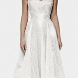 Dragana Dolga Obleka z Vezenjem in A Krojem