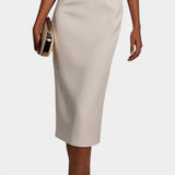 Vesna Midi Obleka z Bisernimi Detajli in Okruglim Izrezom