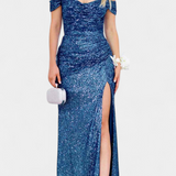 Renata Haljina Sirena brez naramnic s bleščicami