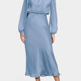 Marija Maxi Obleka z Visokim Ovratnikom in Cvetličnimi Detajli