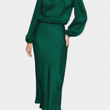 Marija Maxi Obleka z Visokim Ovratnikom in Cvetličnimi Detajli