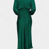 Marija Maxi Obleka z Visokim Ovratnikom in Cvetličnimi Detajli