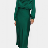 Marija Maxi Obleka z Visokim Ovratnikom in Cvetličnimi Detajli