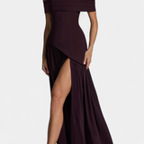 Rajna Maxi Obleka brez Rokavov iz Chiffona z Bočnim Raskorakom