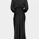 Marija Maxi Obleka z Visokim Ovratnikom in Cvetličnimi Detajli