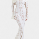 Josipa Maxi Obleka z Odkritimi Rameni iz Čipke